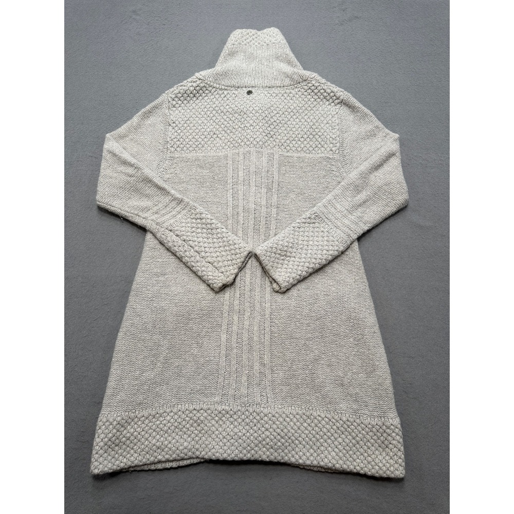 Prana Elsin Sweater Coat Women's Small Gray Textured Knit Button Cardigan Duster - Picture 2 of 8